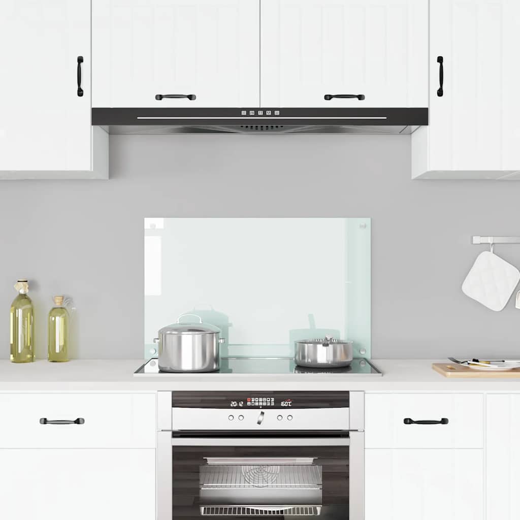 Spatscherm keuken 80x50 cm gehard glas melkwit is nu te koop bij PeponiXL, paradijselijk wonen!
