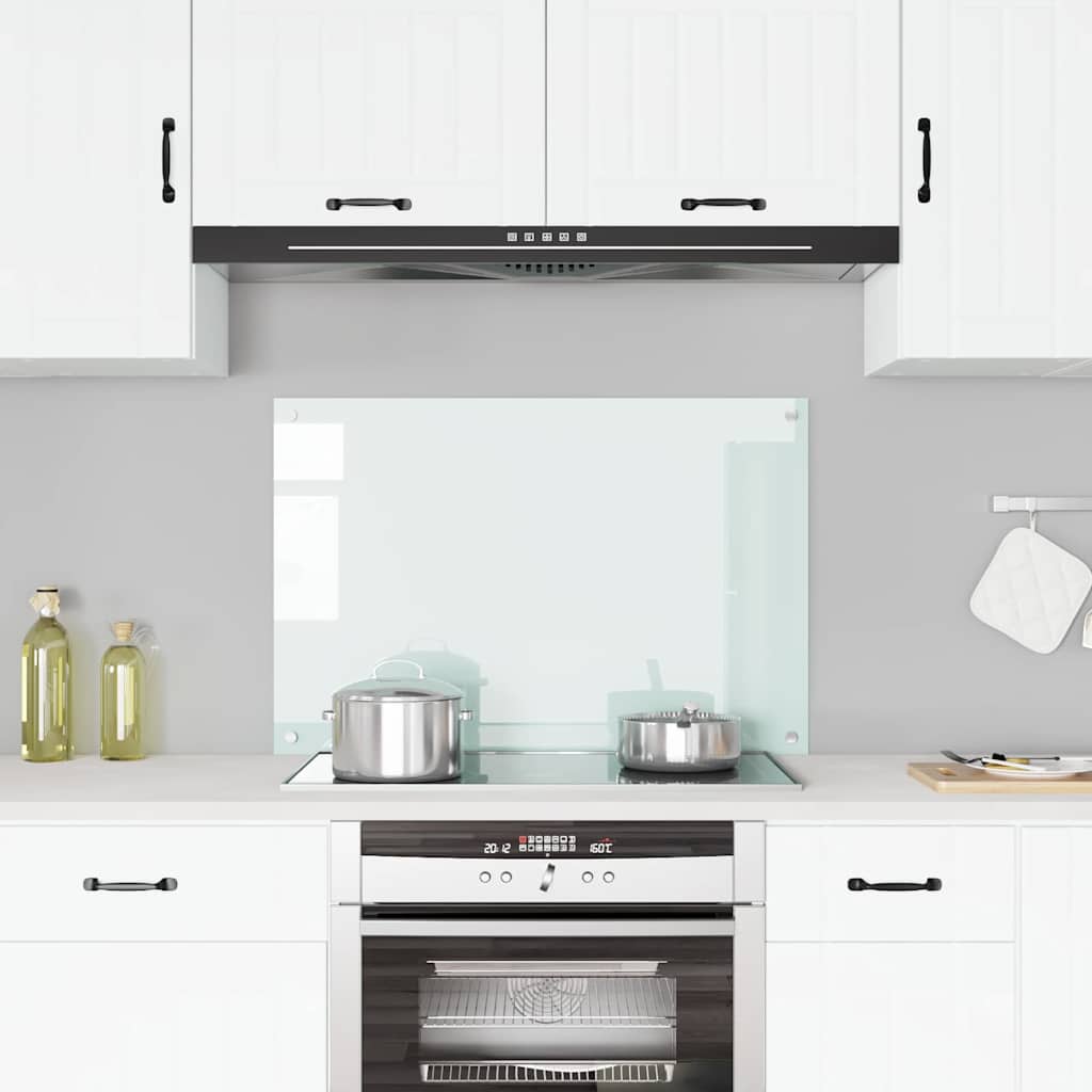 Spatscherm keuken 90x60 cm gehard glas melkwit is nu te koop bij PeponiXL, paradijselijk wonen!