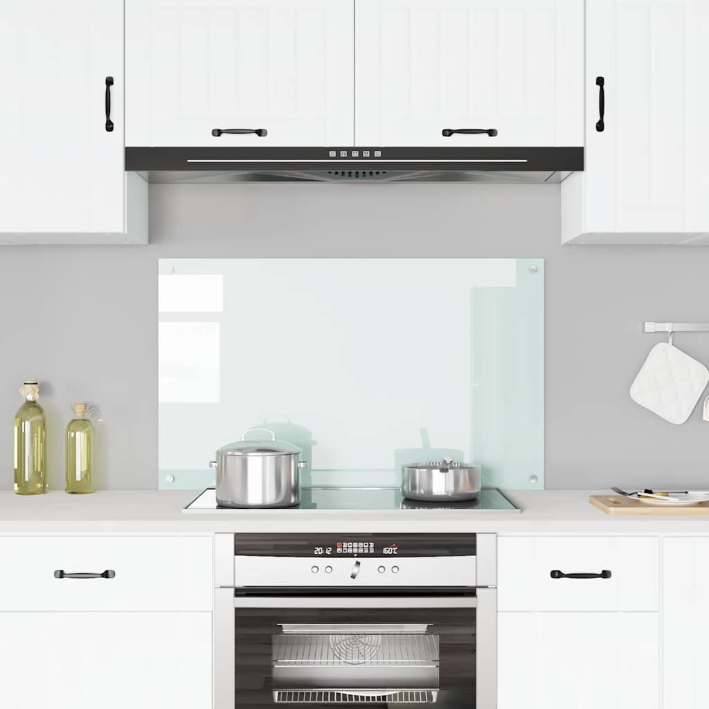 Spatscherm keuken 100x60 cm gehard glas melkwit is nu te koop bij PeponiXL, paradijselijk wonen!