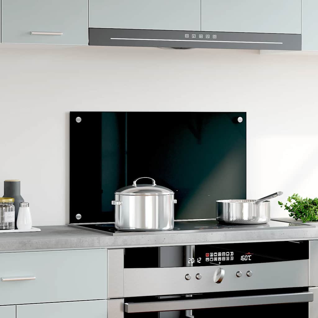 Spatscherm keuken 70x40 cm gehard glas zwart is nu te koop bij PeponiXL, paradijselijk wonen!