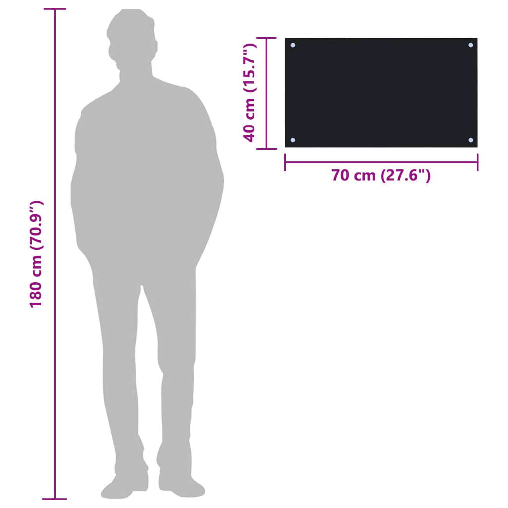 Spatscherm keuken 70x40 cm gehard glas zwart is nu te koop bij PeponiXL, paradijselijk wonen!