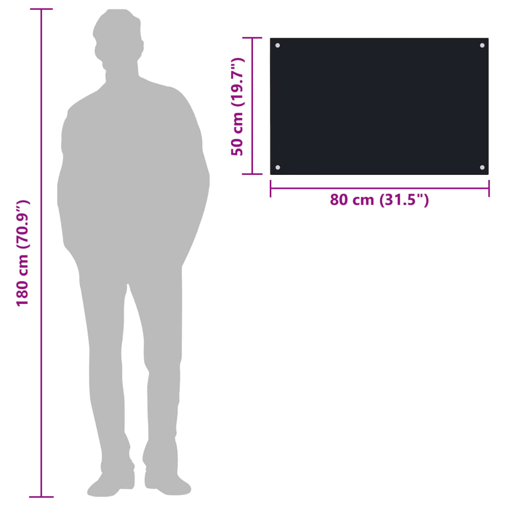 Spatscherm keuken 80x50 cm gehard glas zwart is nu te koop bij PeponiXL, paradijselijk wonen!