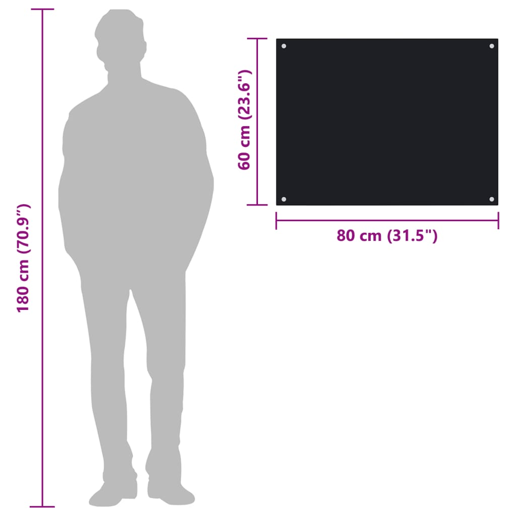 Spatscherm keuken 80x60 cm gehard glas zwart is nu te koop bij PeponiXL, paradijselijk wonen!