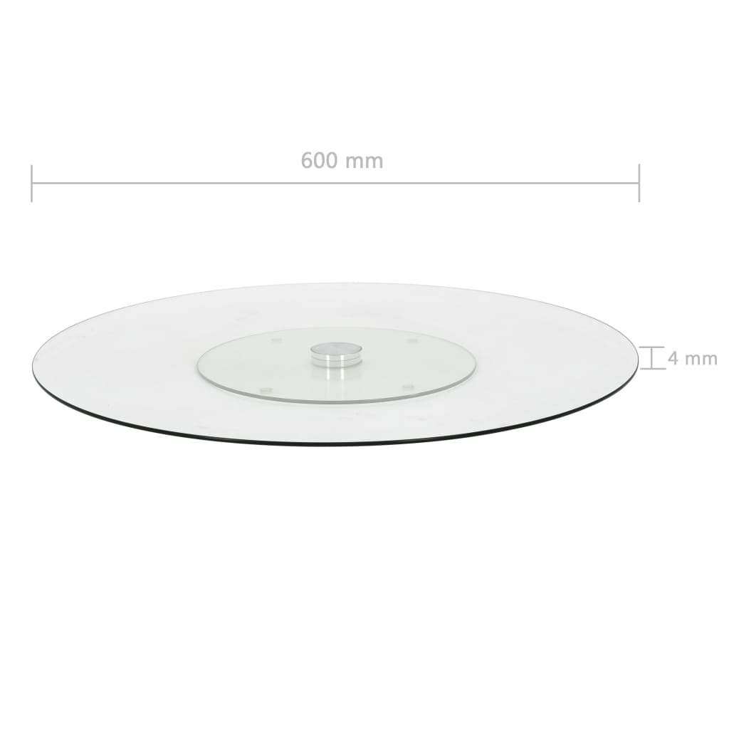 Serveerbord draaiend 60 cm gehard glas transparant is nu te koop bij PeponiXL, paradijselijk wonen!
