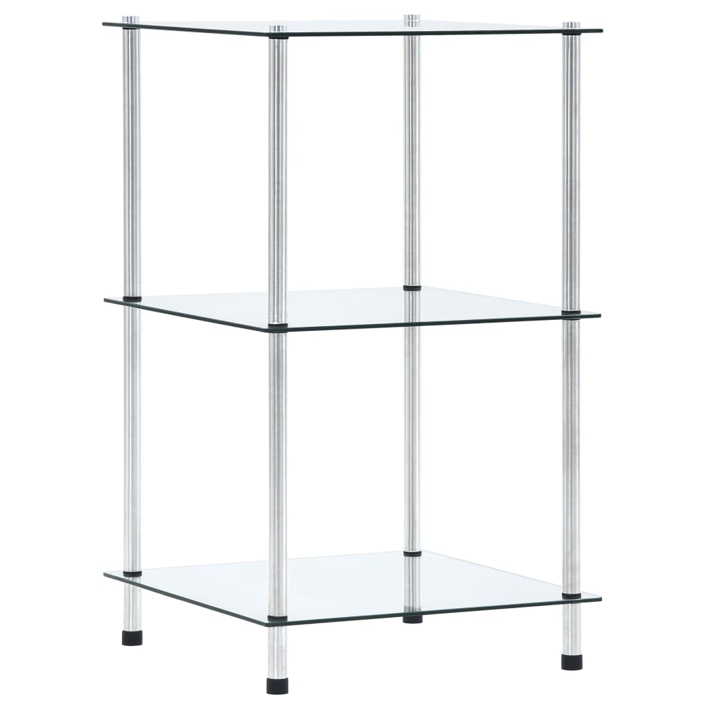 Kastje 3-laags 40x40x67 cm gehard glas transparant is nu te koop bij PeponiXL, paradijselijk wonen!