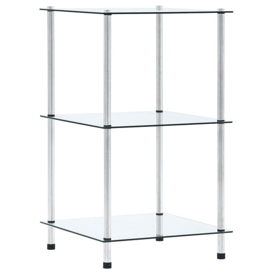 Kastje 3-laags 40x40x67 cm gehard glas transparant is nu te koop bij PeponiXL, paradijselijk wonen!