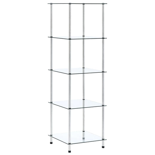 Kastje 5-laags 40x40x130 cm gehard glas transparant is nu te koop bij PeponiXL, paradijselijk wonen!