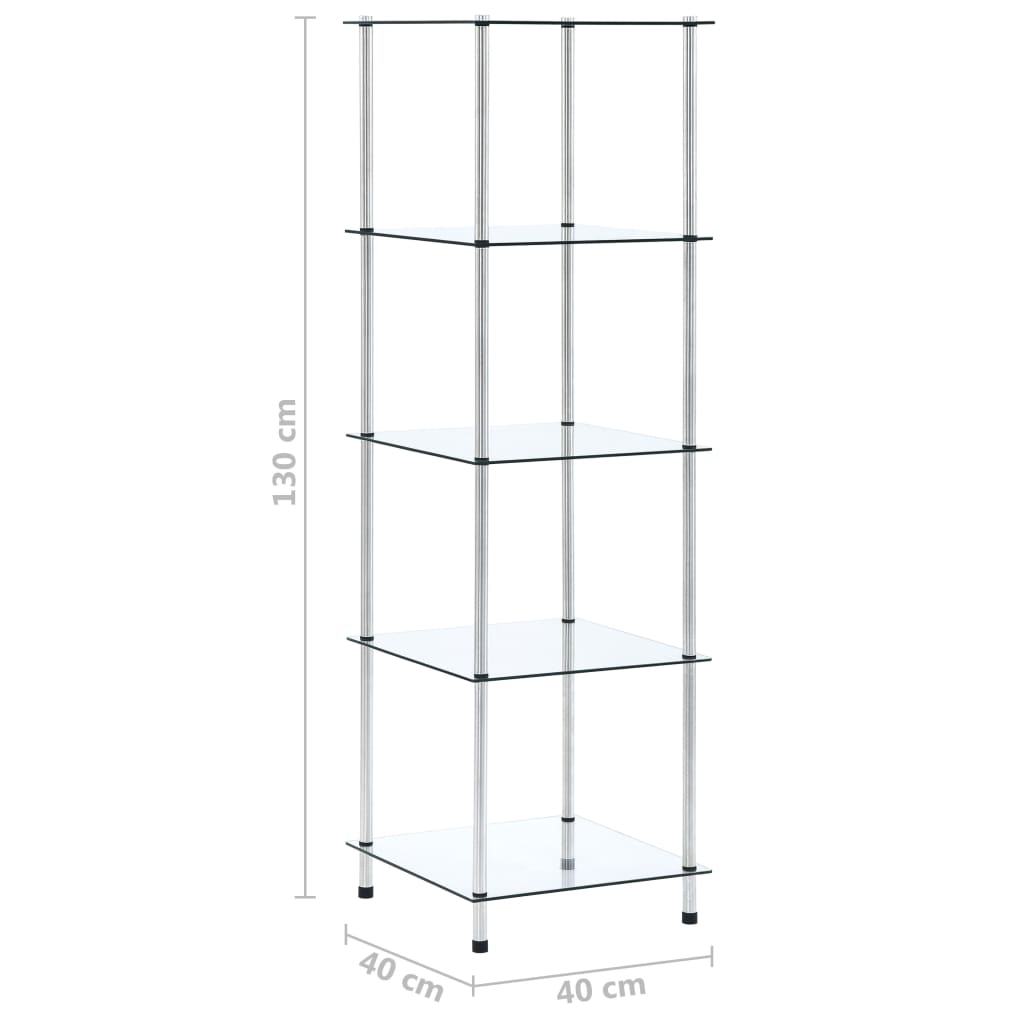 Kastje 5-laags 40x40x130 cm gehard glas transparant is nu te koop bij PeponiXL, paradijselijk wonen!