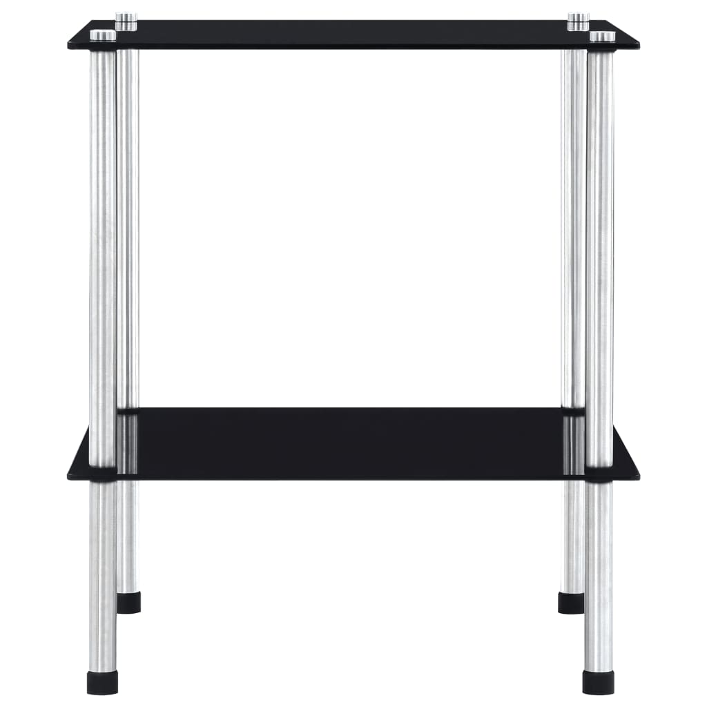 Kastje 2-laags 40x40x47 cm gehard glas zwart is nu te koop bij PeponiXL, paradijselijk wonen!