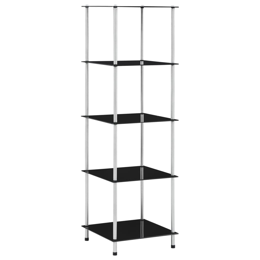 Kastje 5-laags 40x40x130 cm gehard glas zwart is nu te koop bij PeponiXL, paradijselijk wonen!