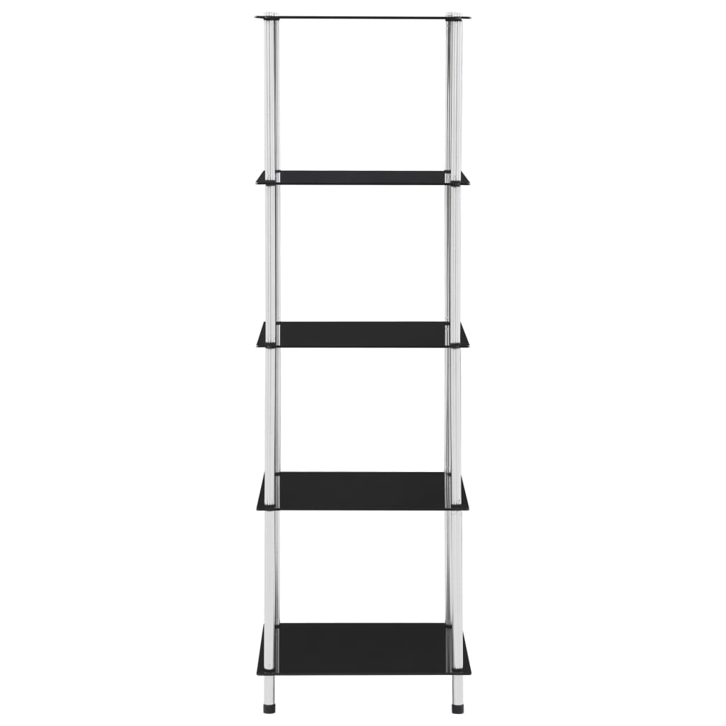 Kastje 5-laags 40x40x130 cm gehard glas zwart is nu te koop bij PeponiXL, paradijselijk wonen!