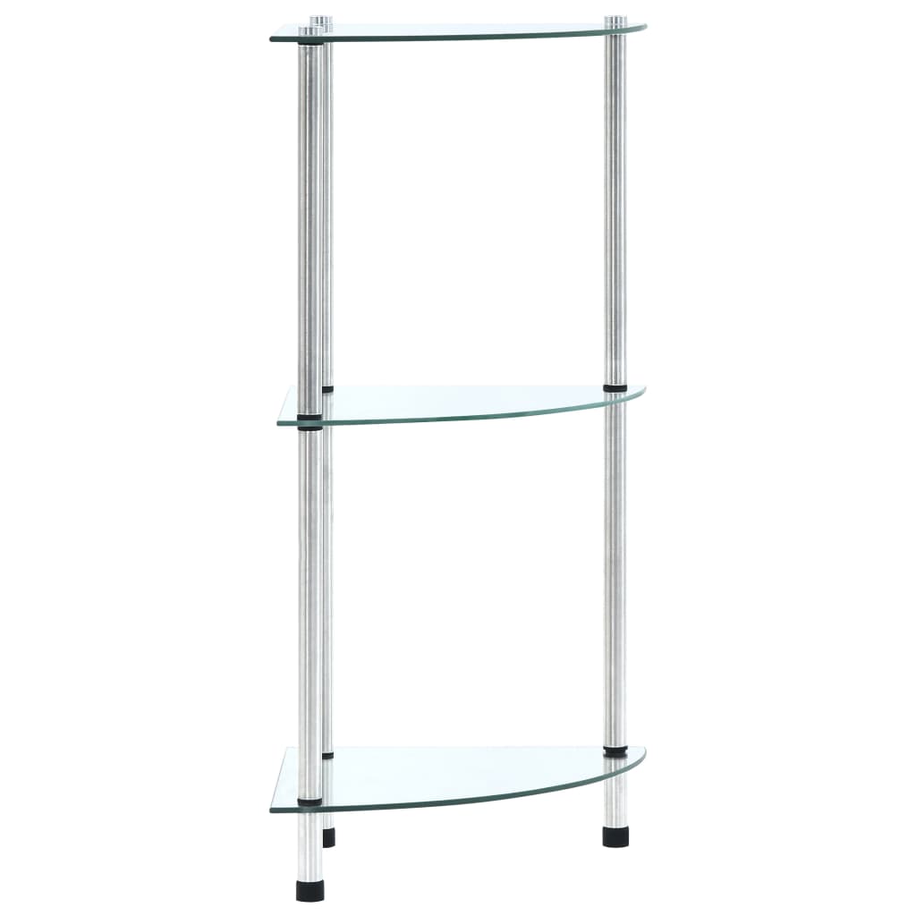 Kastje 3-laags 30x30x67 cm gehard glas transparant is nu te koop bij PeponiXL, paradijselijk wonen!