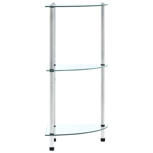 Kastje 3-laags 30x30x67 cm gehard glas transparant is nu te koop bij PeponiXL, paradijselijk wonen!