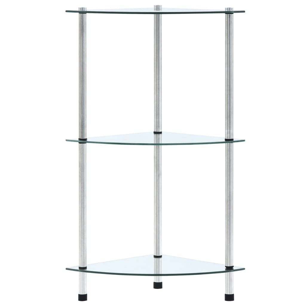 Kastje 3-laags 30x30x67 cm gehard glas transparant is nu te koop bij PeponiXL, paradijselijk wonen!