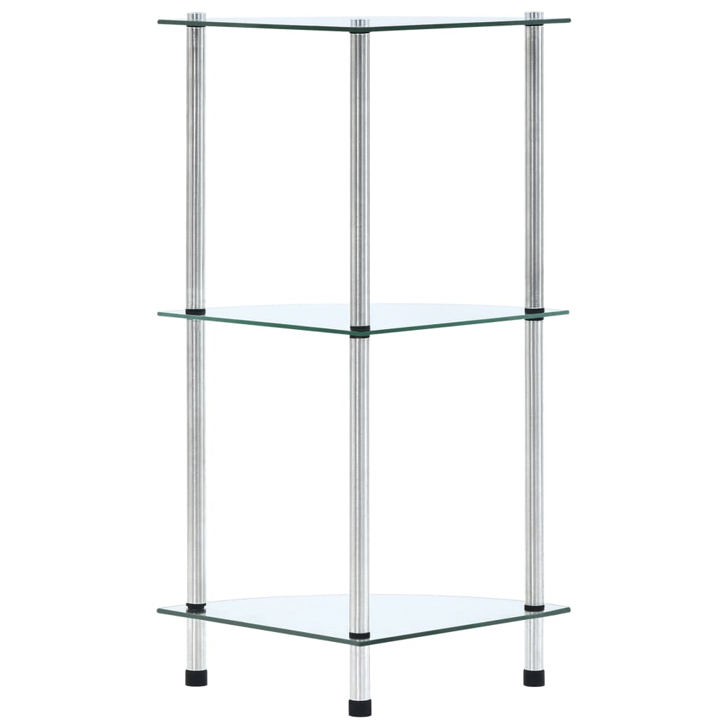 Kastje 3-laags 30x30x67 cm gehard glas transparant is nu te koop bij PeponiXL, paradijselijk wonen!