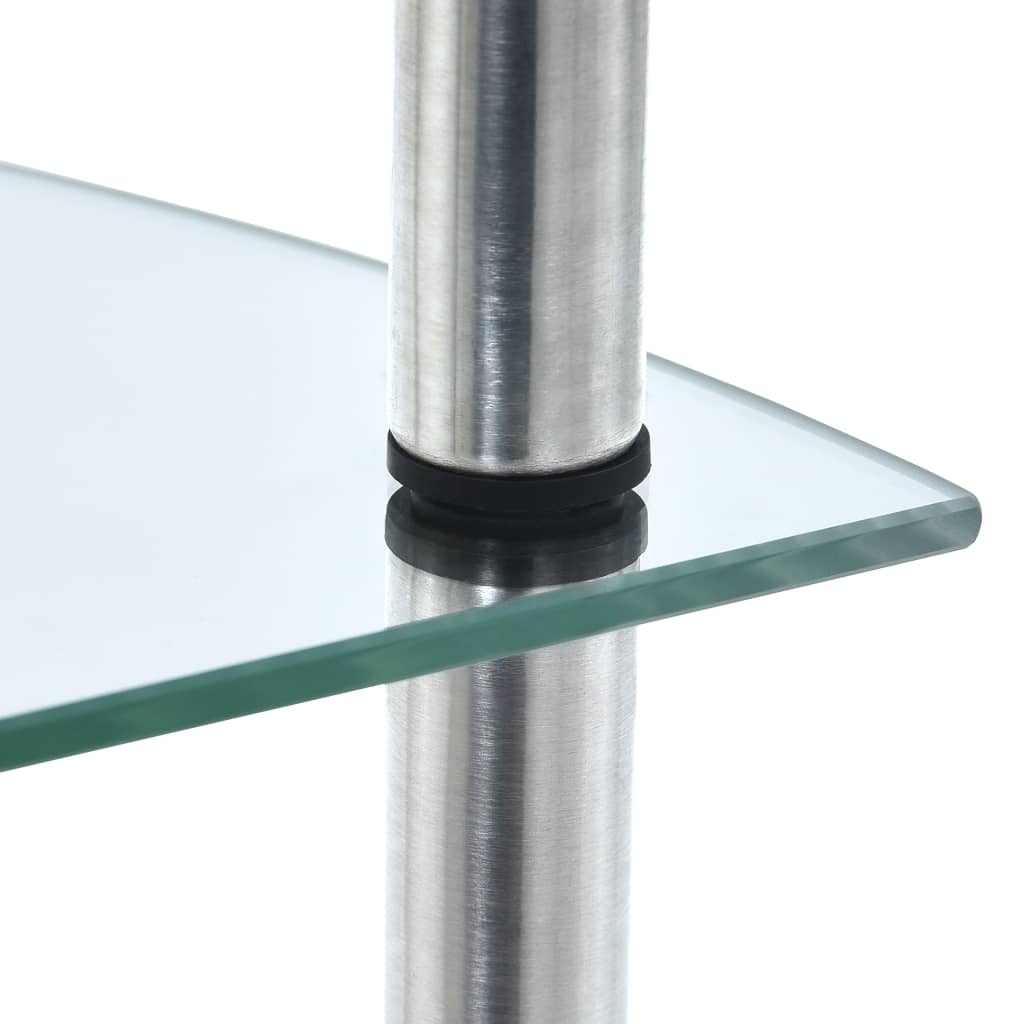 Kastje 3-laags 30x30x67 cm gehard glas transparant is nu te koop bij PeponiXL, paradijselijk wonen!