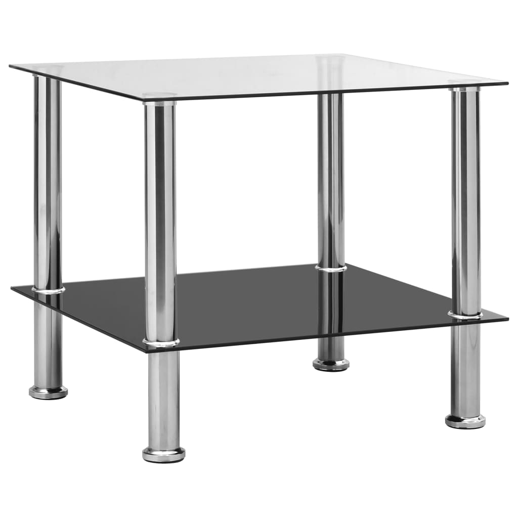 Bijzettafel 45x50x45 cm gehard glas transparant is nu te koop bij PeponiXL, paradijselijk wonen!