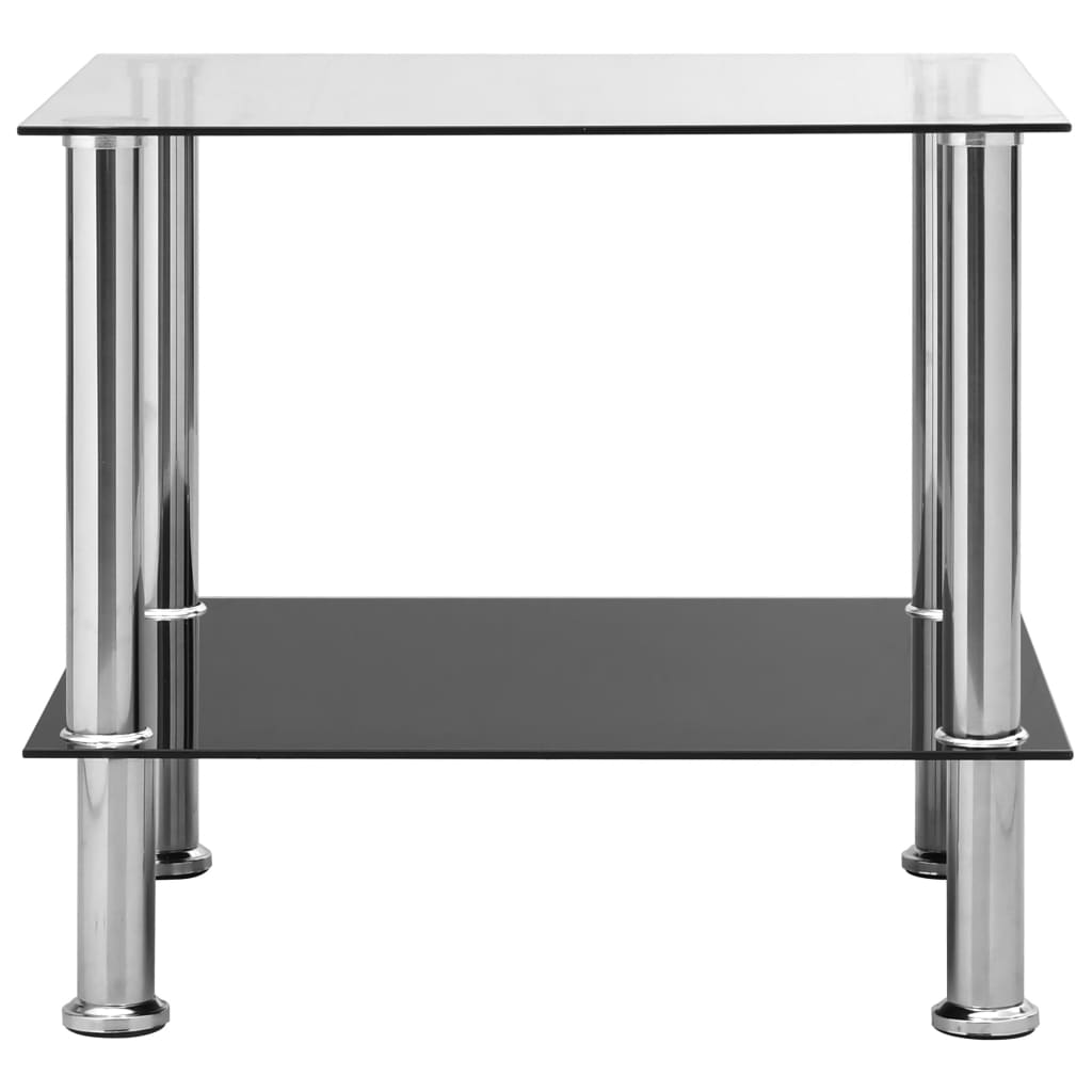 Bijzettafel 45x50x45 cm gehard glas transparant is nu te koop bij PeponiXL, paradijselijk wonen!