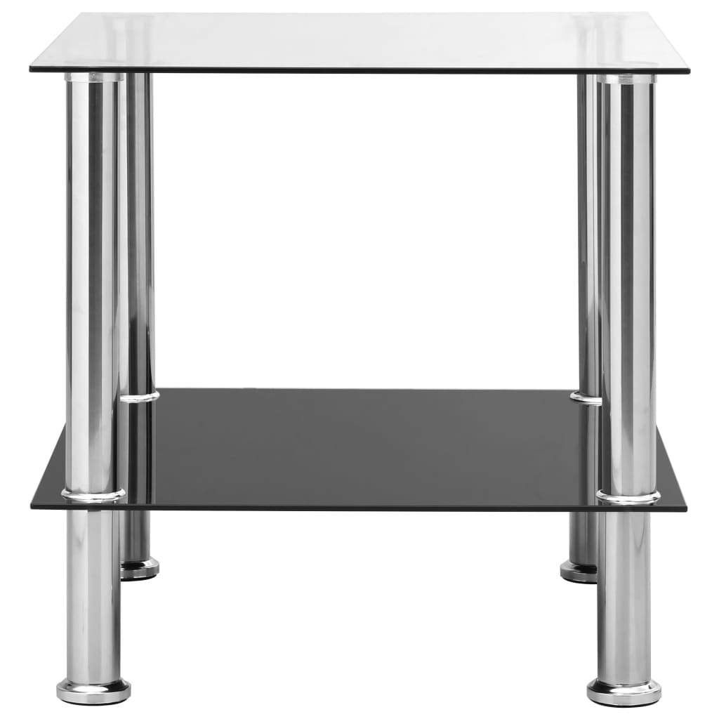 Bijzettafel 45x50x45 cm gehard glas transparant is nu te koop bij PeponiXL, paradijselijk wonen!