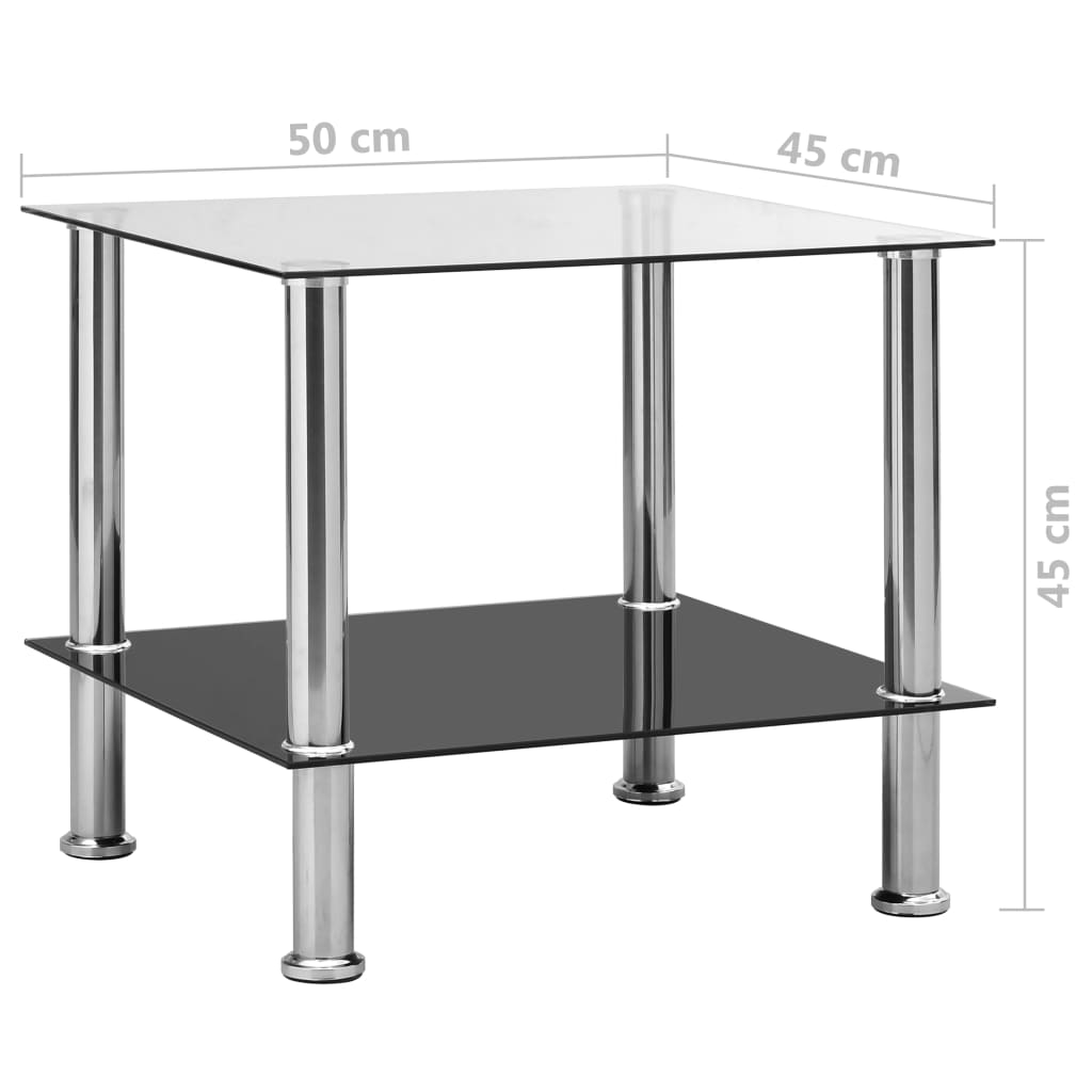 Bijzettafel 45x50x45 cm gehard glas transparant is nu te koop bij PeponiXL, paradijselijk wonen!