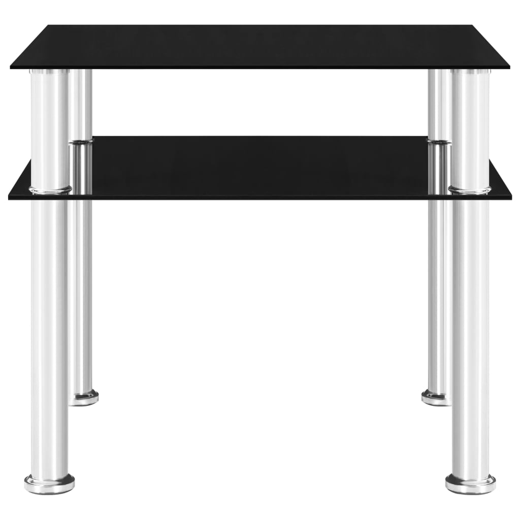Bijzettafel 45x50x45 cm gehard glas zwart is nu te koop bij PeponiXL, paradijselijk wonen!