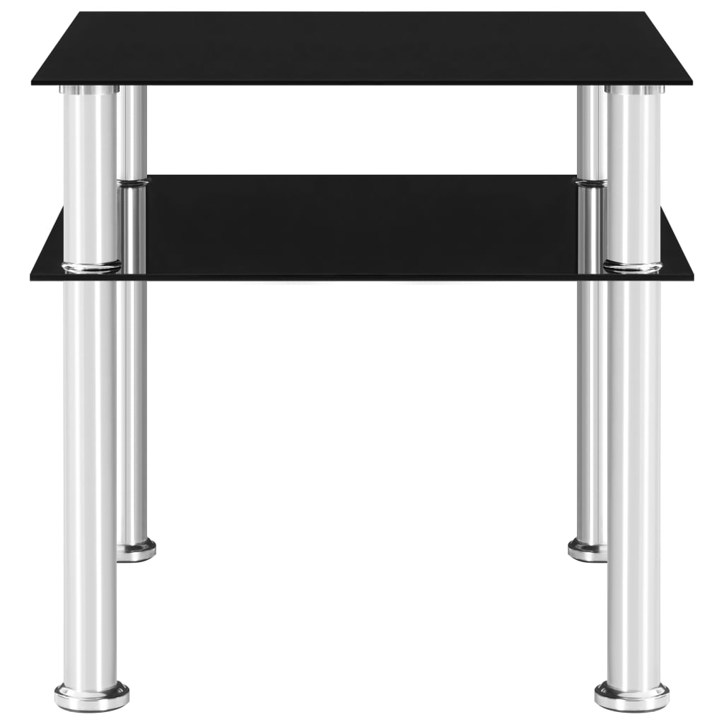 Bijzettafel 45x50x45 cm gehard glas zwart is nu te koop bij PeponiXL, paradijselijk wonen!