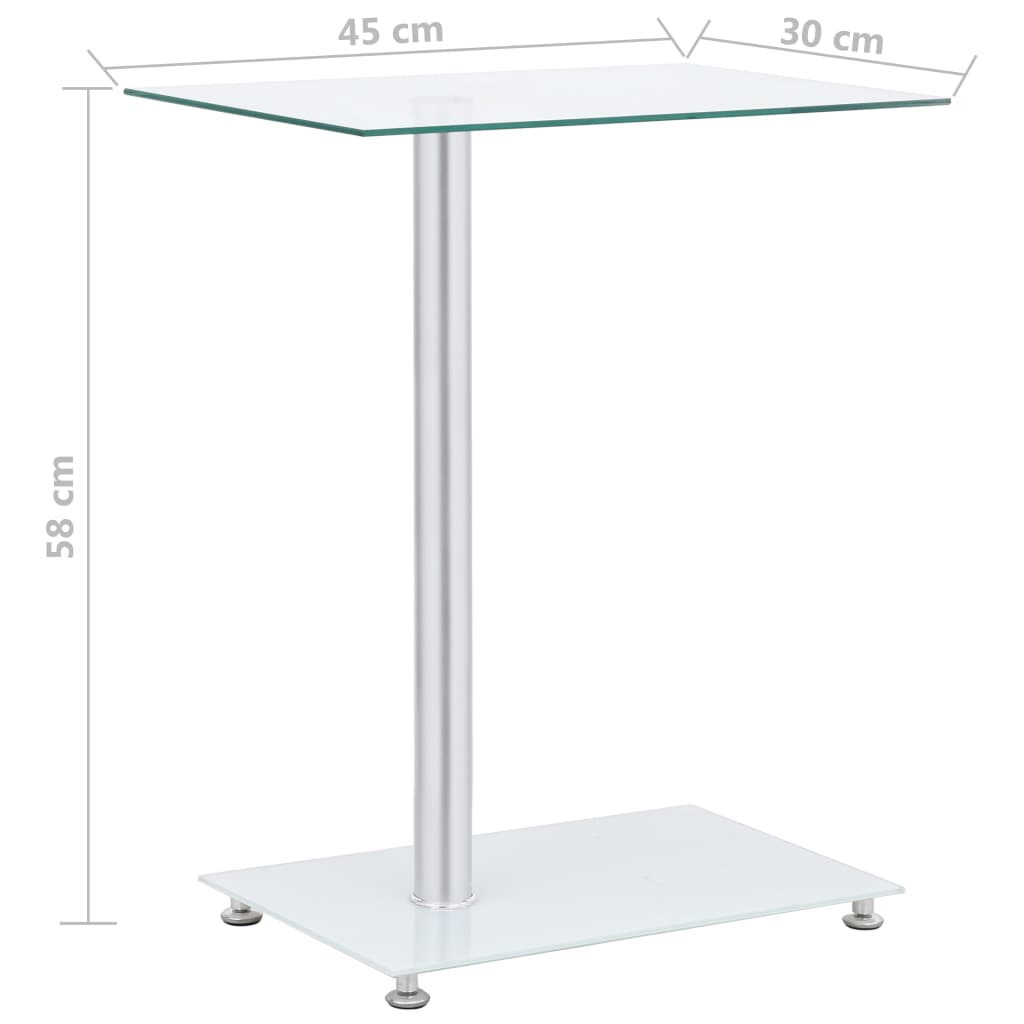 Bijzettafel U-vormig 45x30x58 cm gehard glas transparant is nu te koop bij PeponiXL, paradijselijk wonen!