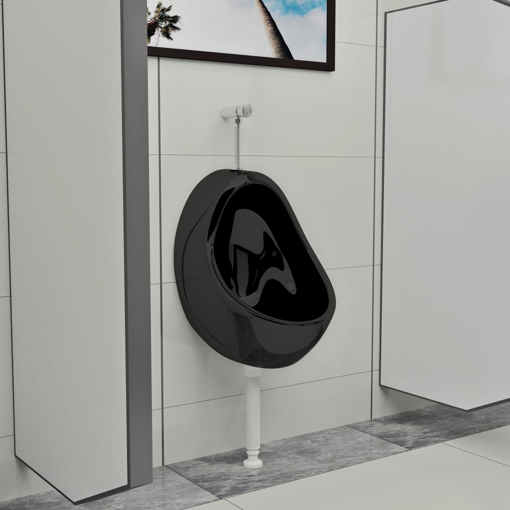 Wandurinoir met spoelklep keramiek zwart is nu te koop bij PeponiXL, paradijselijk wonen!