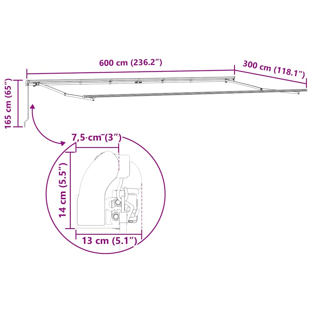 Zijde Frame Wit 600 × 300 cm Aluminium is nu te koop bij PeponiXL, paradijselijk wonen!