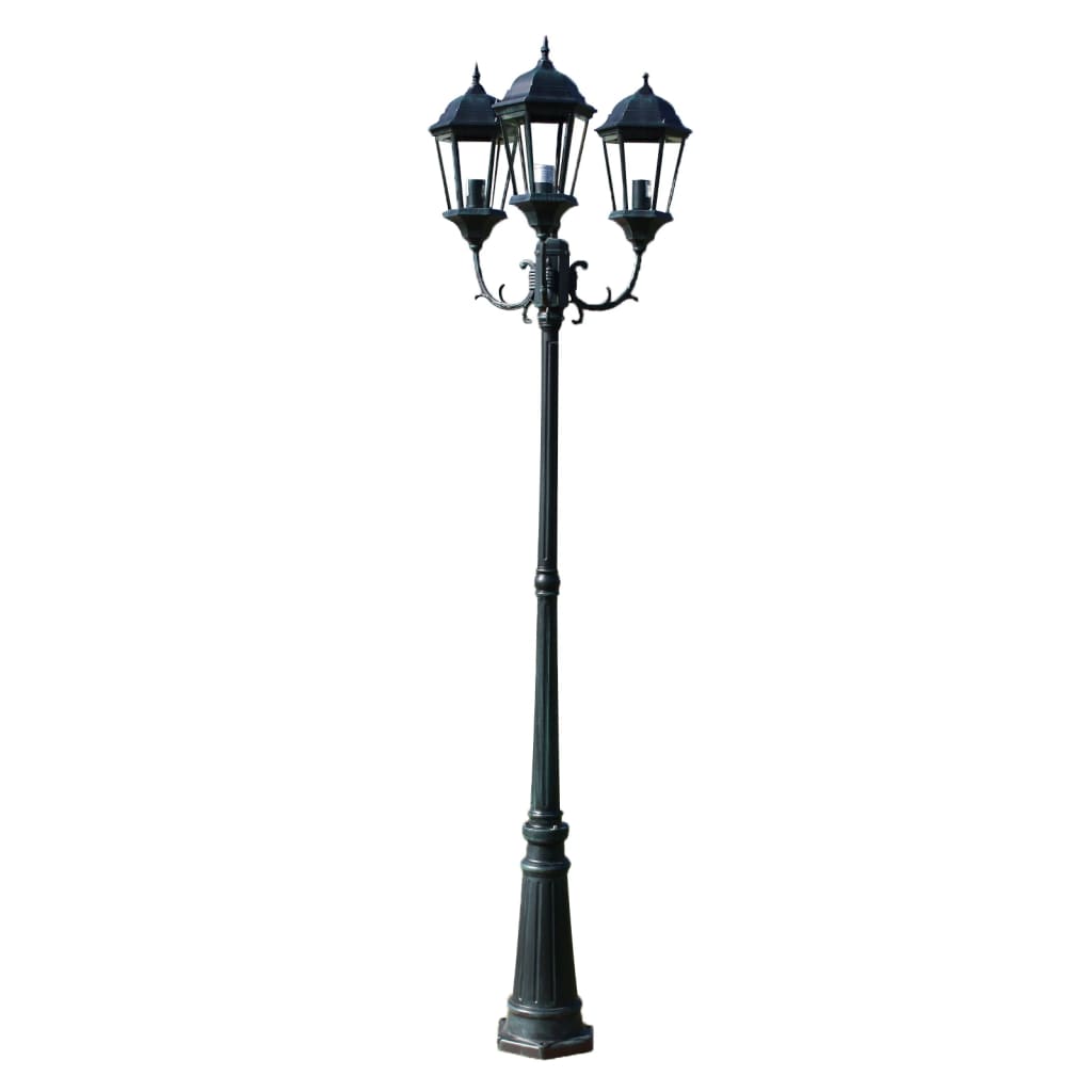 Tuinlantaarn Brighton 3-arms 230 cm donkergroen/zwart is nu te koop bij PeponiXL, paradijselijk wonen!