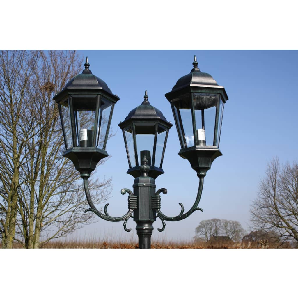 Tuinlantaarn Brighton 3-arms 230 cm donkergroen/zwart is nu te koop bij PeponiXL, paradijselijk wonen!