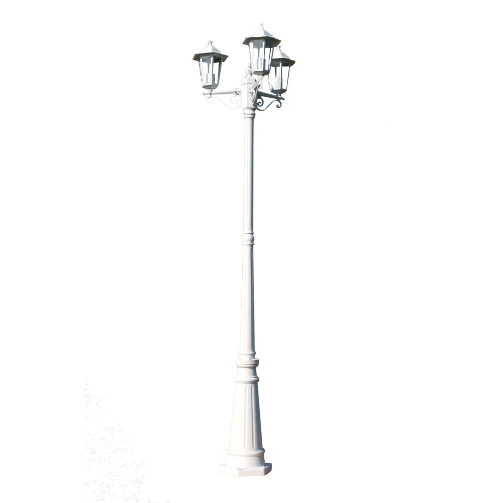 Tuinlantaarn Kingston 3-arms 215 cm wit is nu te koop bij PeponiXL, paradijselijk wonen!