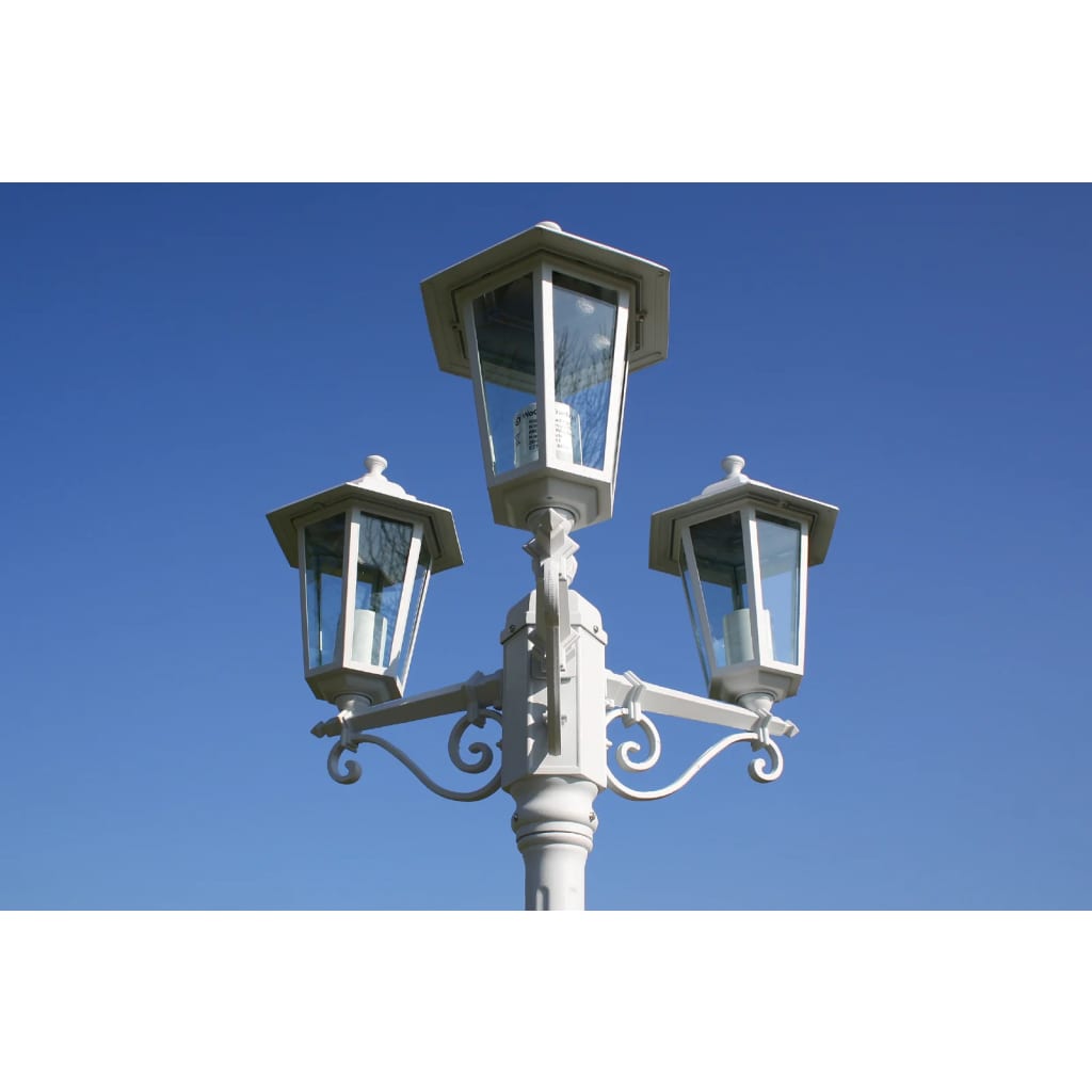 Tuinlantaarn Kingston 3-arms 215 cm wit is nu te koop bij PeponiXL, paradijselijk wonen!