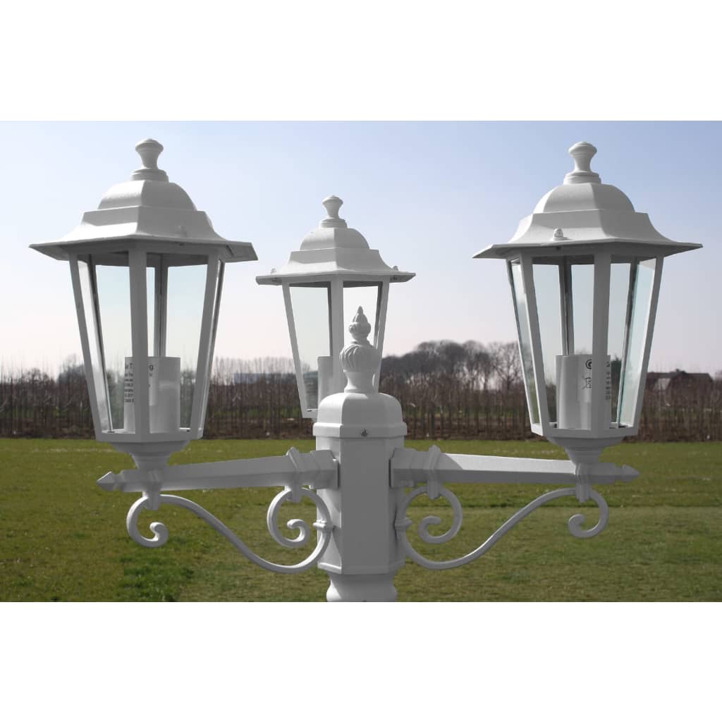Tuinlantaarn Kingston 3-arms 215 cm wit is nu te koop bij PeponiXL, paradijselijk wonen!