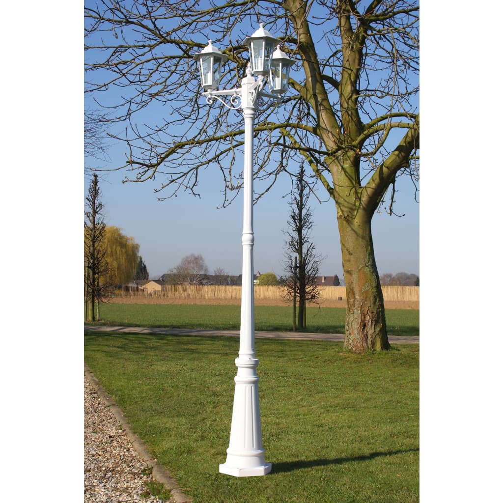 Tuinlantaarn Kingston 3-arms 215 cm wit is nu te koop bij PeponiXL, paradijselijk wonen!