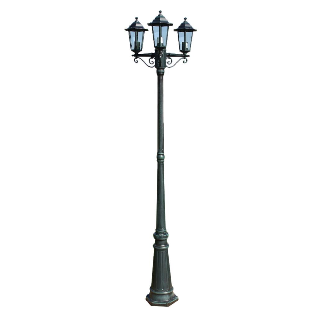 Tuinlantaarn met 3 armen 215 cm aluminium donkergroen/zwart is nu te koop bij PeponiXL, paradijselijk wonen!