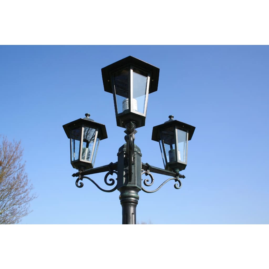 Tuinlantaarn met 3 armen 215 cm aluminium donkergroen/zwart is nu te koop bij PeponiXL, paradijselijk wonen!