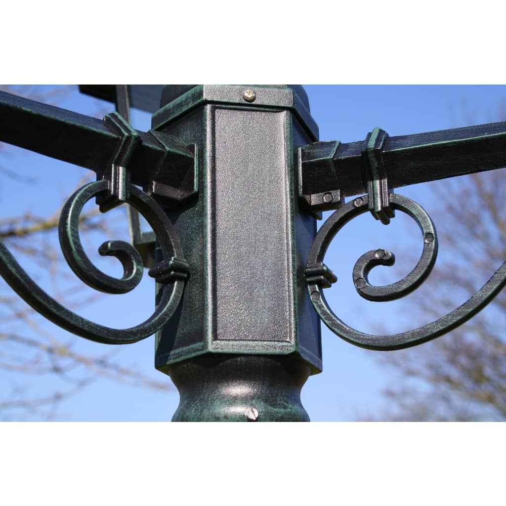Tuinlantaarn met 3 armen 215 cm aluminium donkergroen/zwart is nu te koop bij PeponiXL, paradijselijk wonen!