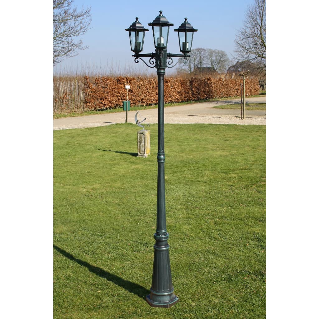 Tuinlantaarn met 3 armen 215 cm aluminium donkergroen/zwart is nu te koop bij PeponiXL, paradijselijk wonen!