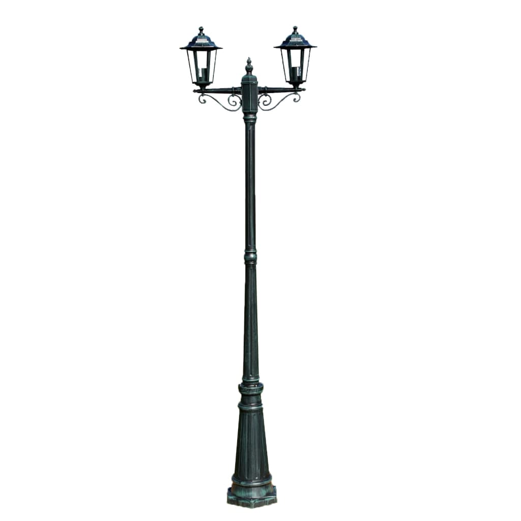 Tuinlantaarn Preston 2-arms 215 cm donkergroen is nu te koop bij PeponiXL, paradijselijk wonen!