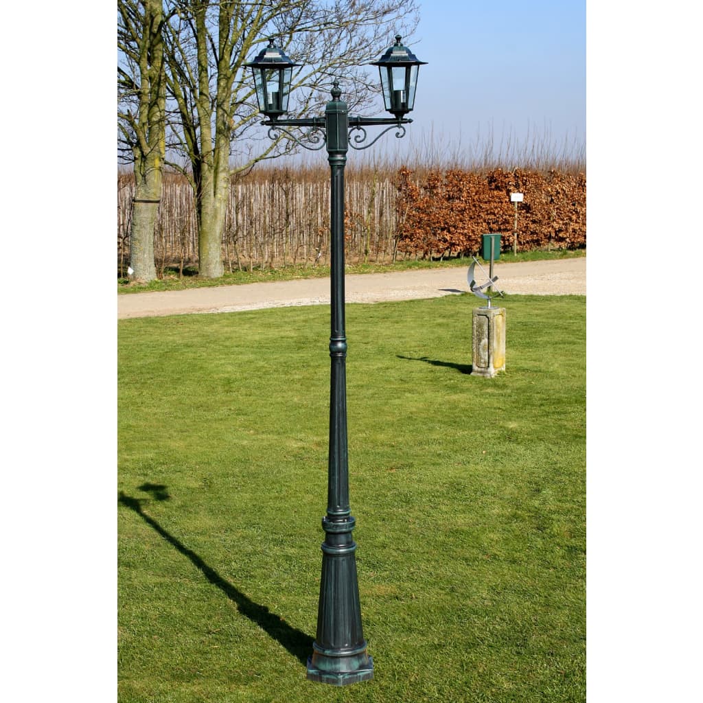 Tuinlantaarn Preston 2-arms 215 cm donkergroen is nu te koop bij PeponiXL, paradijselijk wonen!