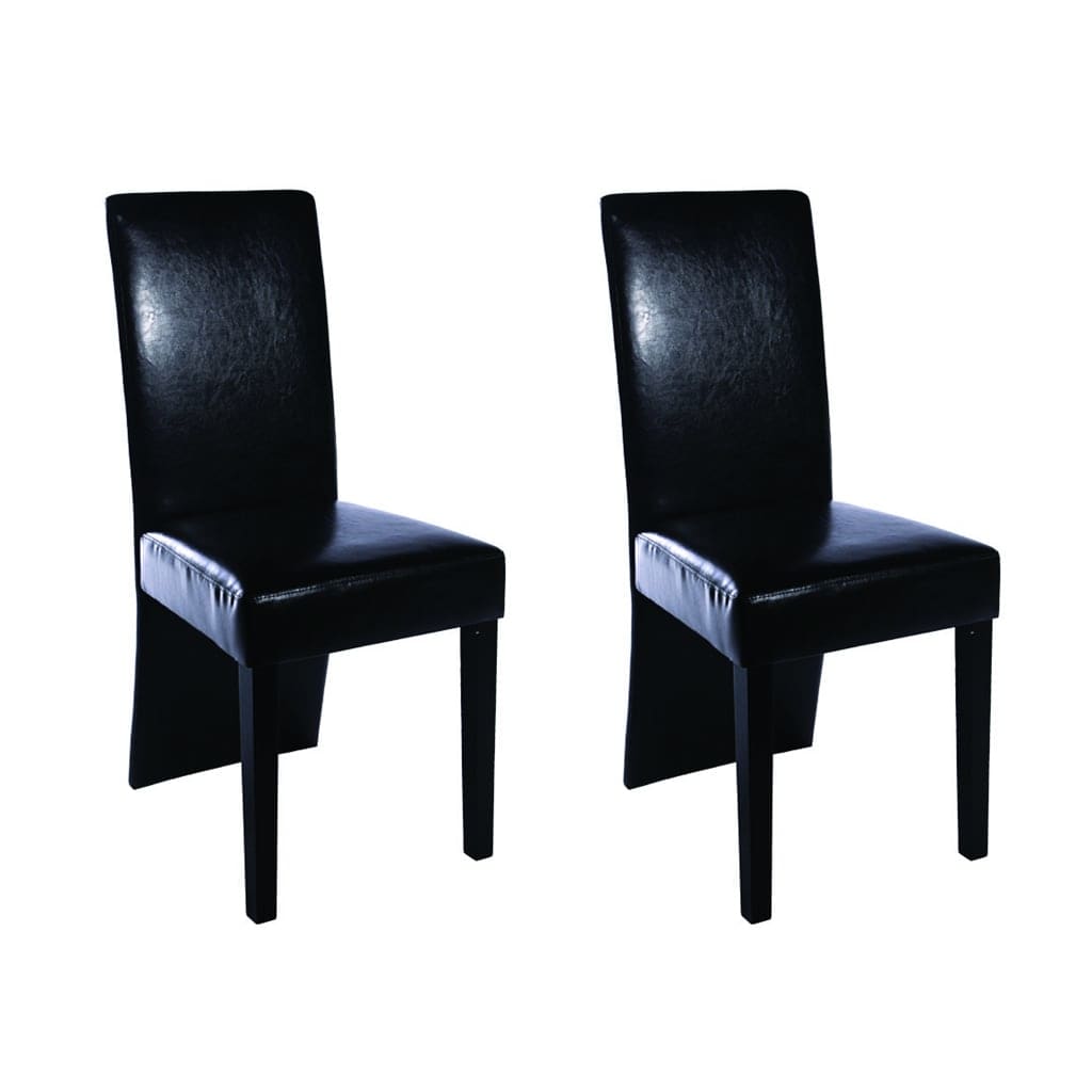 Eetkamerstoelen 2 st kunstleer zwart is nu te koop bij PeponiXL, paradijselijk wonen!