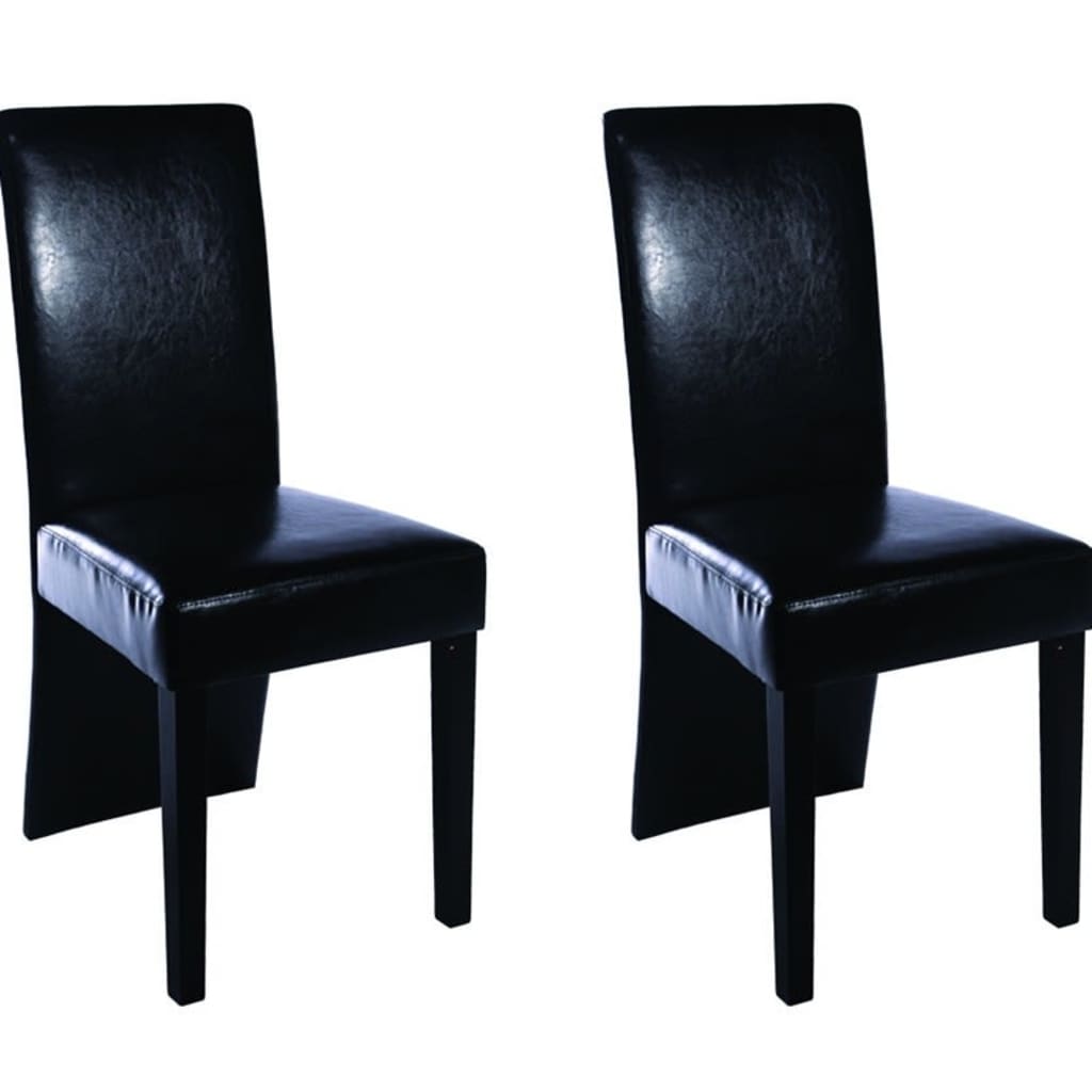 Eetkamerstoelen 2 st kunstleer zwart is nu te koop bij PeponiXL, paradijselijk wonen!