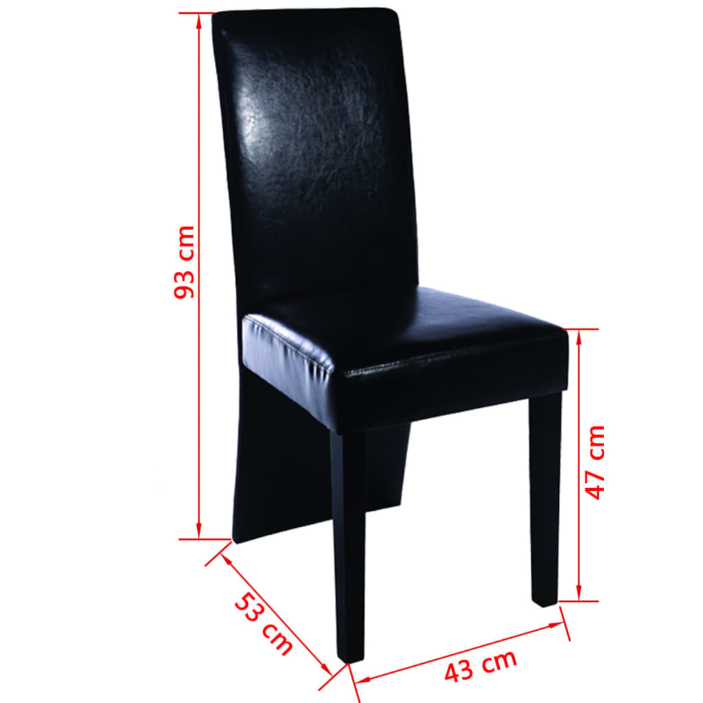 Eetkamerstoelen 2 st kunstleer zwart is nu te koop bij PeponiXL, paradijselijk wonen!