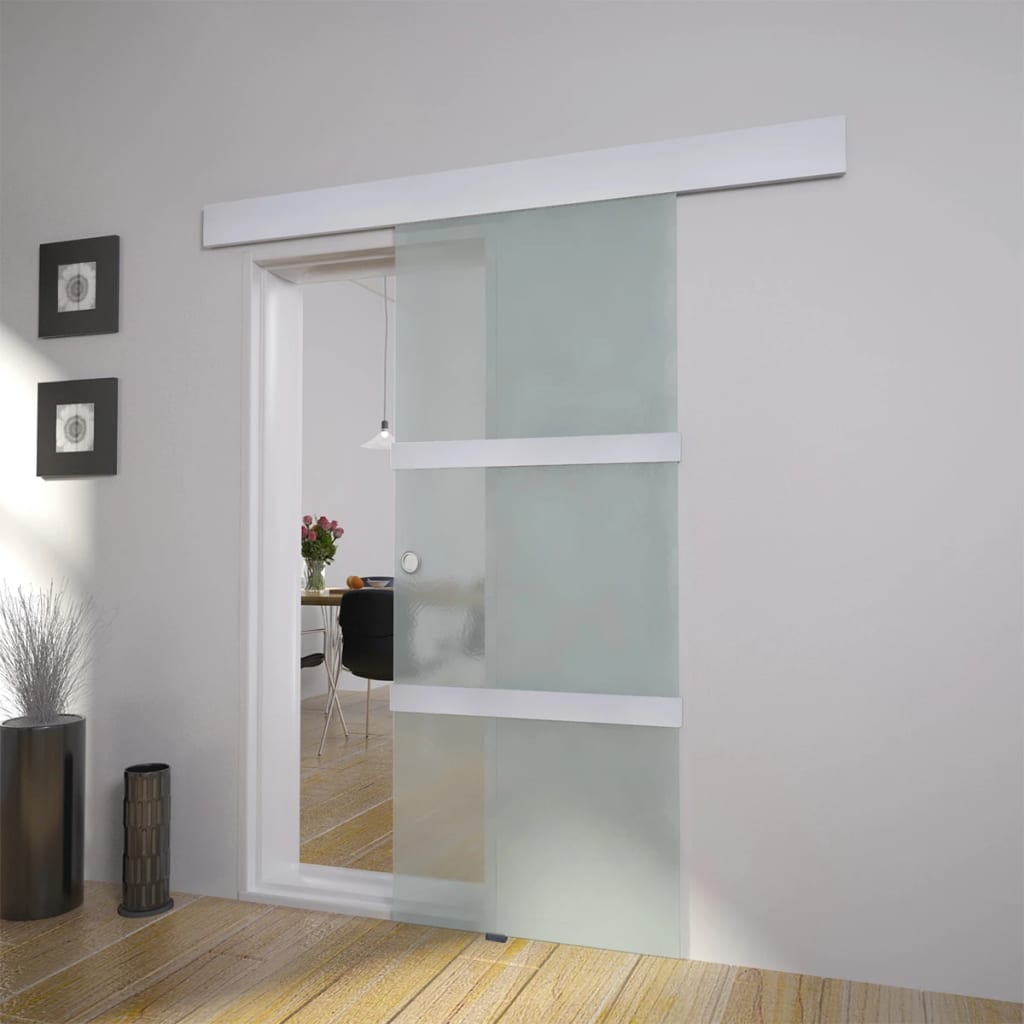 Schuifdeur 178 cm glas en aluminium zilverkleurig is nu te koop bij PeponiXL, paradijselijk wonen!