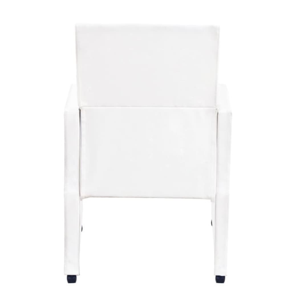 Eetkamerstoelen 2 st kunstleer wit is nu te koop bij PeponiXL, paradijselijk wonen!