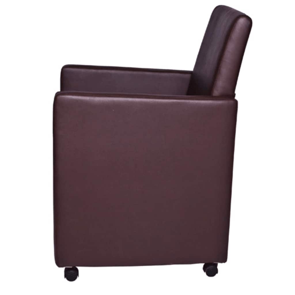 Eetkamerstoelen 2 st kunstleer bruin is nu te koop bij PeponiXL, paradijselijk wonen!