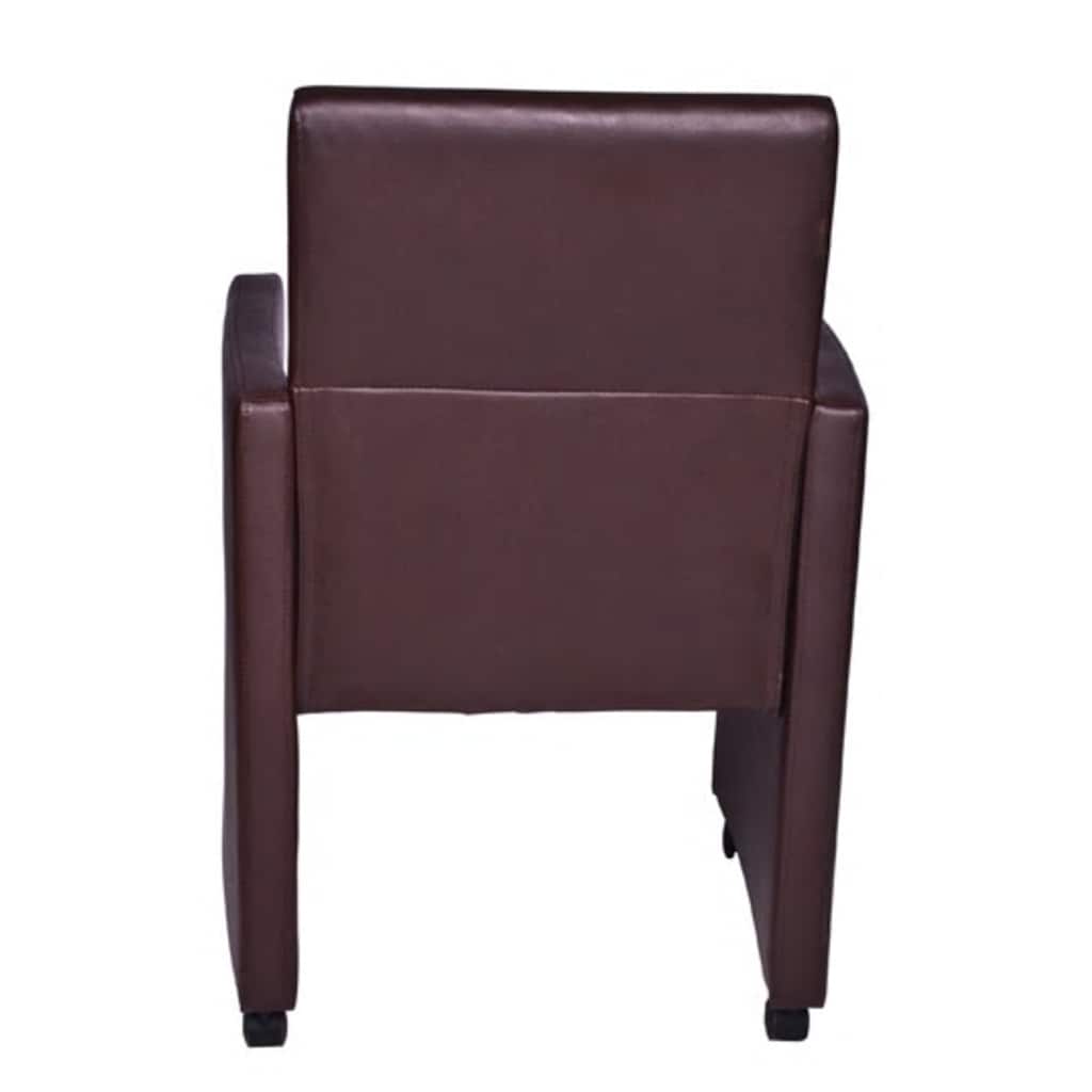 Eetkamerstoelen 2 st kunstleer bruin is nu te koop bij PeponiXL, paradijselijk wonen!