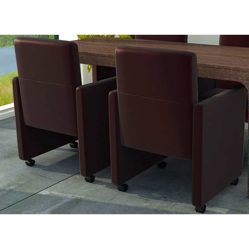Eetkamerstoelen 2 st kunstleer bruin is nu te koop bij PeponiXL, paradijselijk wonen!