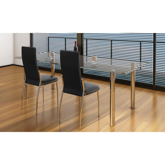 Eetkamerstoelen 2 st kunstleer zwart is nu te koop bij PeponiXL, paradijselijk wonen!